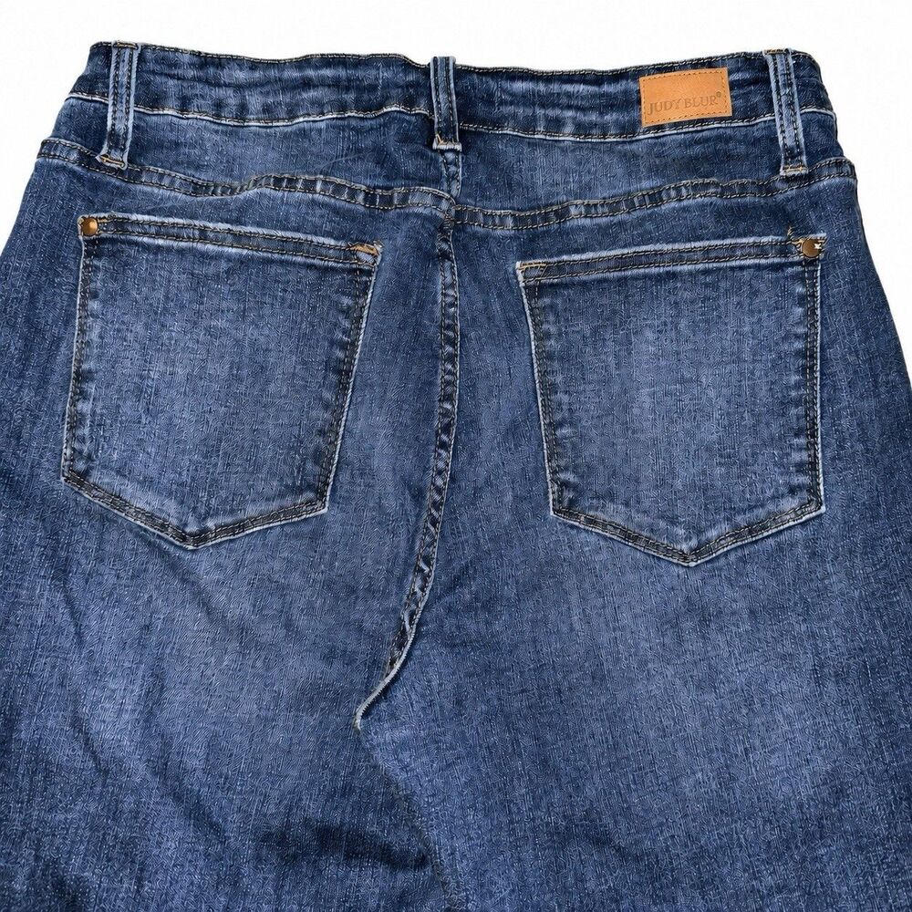 Judy Blue Jeans Womens 13/31 Boyfriend Distressed Thermal Patch Stretch 88306 - Picture 5 of 8